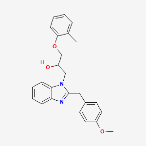 molecular formula C25H26N2O3 B11300667 1-[2-(4-methoxybenzyl)-1H-benzimidazol-1-yl]-3-(2-methylphenoxy)propan-2-ol 