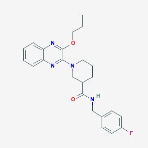 molecular formula C24H27FN4O2 B11300669 N-(4-fluorobenzyl)-1-(3-propoxyquinoxalin-2-yl)piperidine-3-carboxamide 