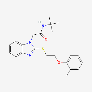 N-tert-butyl-2-(2-{[2-(2-methylphenoxy)ethyl]sulfanyl}-1H-benzimidazol-1-yl)acetamide