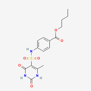 molecular formula C16H19N3O6S B11300736 Butyl 4-{[(2-hydroxy-4-methyl-6-oxo-1,6-dihydropyrimidin-5-yl)sulfonyl]amino}benzoate 