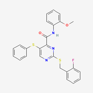 2-[(2-fluorobenzyl)sulfanyl]-N-(2-methoxyphenyl)-5-(phenylsulfanyl)pyrimidine-4-carboxamide