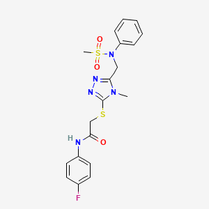 N-(4-fluorophenyl)-2-[(4-methyl-5-{[(methylsulfonyl)(phenyl)amino]methyl}-4H-1,2,4-triazol-3-yl)sulfanyl]acetamide