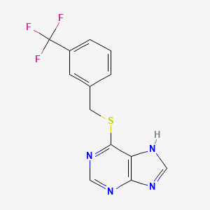 molecular formula C13H9F3N4S B11300767 6-{[3-(trifluoromethyl)benzyl]sulfanyl}-7H-purine 