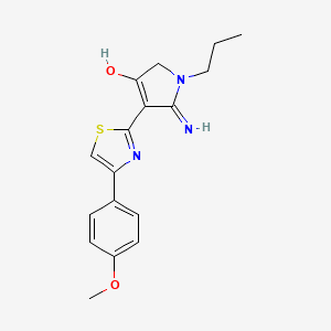 molecular formula C17H19N3O2S B11300772 5-amino-4-[4-(4-methoxyphenyl)-1,3-thiazol-2-yl]-1-propyl-1,2-dihydro-3H-pyrrol-3-one 