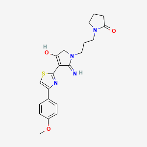 5-amino-4-[4-(4-methoxyphenyl)-1,3-thiazol-2-yl]-1-[3-(2-oxopyrrolidin-1-yl)propyl]-1,2-dihydro-3H-pyrrol-3-one