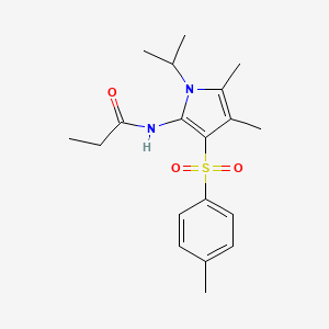 molecular formula C19H26N2O3S B11300783 N-{4,5-dimethyl-3-[(4-methylphenyl)sulfonyl]-1-(propan-2-yl)-1H-pyrrol-2-yl}propanamide 