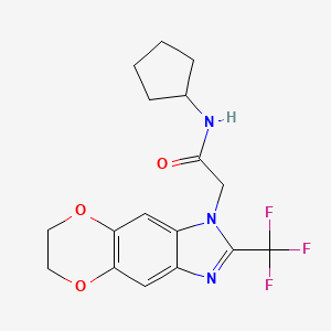 N-cyclopentyl-2-[2-(trifluoromethyl)-6,7-dihydro-1H-[1,4]dioxino[2,3-f]benzimidazol-1-yl]acetamide