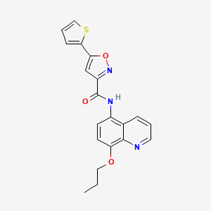 molecular formula C20H17N3O3S B11300817 N-(8-propoxyquinolin-5-yl)-5-(thiophen-2-yl)-1,2-oxazole-3-carboxamide 