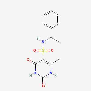 molecular formula C13H15N3O4S B11300830 2-hydroxy-4-methyl-6-oxo-N-(1-phenylethyl)-1,6-dihydropyrimidine-5-sulfonamide 