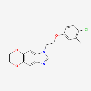 molecular formula C18H17ClN2O3 B11300864 1-[2-(4-chloro-3-methylphenoxy)ethyl]-6,7-dihydro-1H-[1,4]dioxino[2,3-f]benzimidazole 