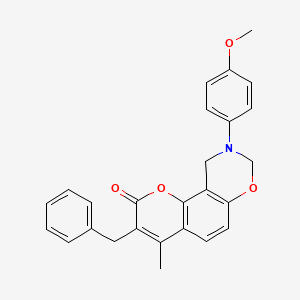 3-benzyl-9-(4-methoxyphenyl)-4-methyl-9,10-dihydro-2H,8H-chromeno[8,7-e][1,3]oxazin-2-one