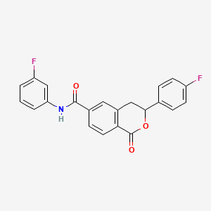 N-(3-fluorophenyl)-3-(4-fluorophenyl)-1-oxo-3,4-dihydro-1H-isochromene-6-carboxamide