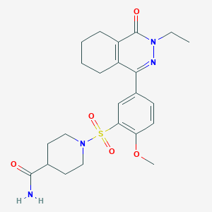 1-{[5-(3-Ethyl-4-oxo-3,4,5,6,7,8-hexahydrophthalazin-1-yl)-2-methoxyphenyl]sulfonyl}piperidine-4-carboxamide