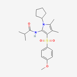 N-{1-cyclopentyl-3-[(4-methoxyphenyl)sulfonyl]-4,5-dimethyl-1H-pyrrol-2-yl}-2-methylpropanamide