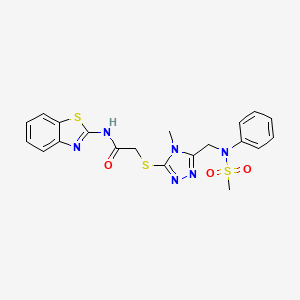 N-(1,3-benzothiazol-2-yl)-2-[(4-methyl-5-{[(methylsulfonyl)(phenyl)amino]methyl}-4H-1,2,4-triazol-3-yl)sulfanyl]acetamide