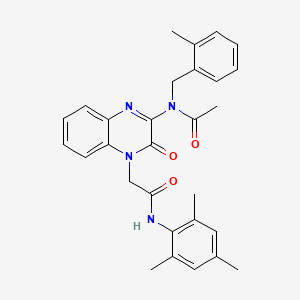 N-(2-methylbenzyl)-N-(3-oxo-4-{2-oxo-2-[(2,4,6-trimethylphenyl)amino]ethyl}-3,4-dihydroquinoxalin-2-yl)acetamide