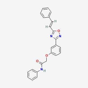 molecular formula C24H19N3O3 B11300976 N-phenyl-2-(3-{5-[(E)-2-phenylethenyl]-1,2,4-oxadiazol-3-yl}phenoxy)acetamide 