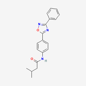 molecular formula C19H19N3O2 B11300981 3-methyl-N-[4-(3-phenyl-1,2,4-oxadiazol-5-yl)phenyl]butanamide 