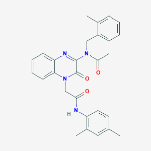 molecular formula C28H28N4O3 B11300984 N-(4-{2-[(2,4-dimethylphenyl)amino]-2-oxoethyl}-3-oxo-3,4-dihydroquinoxalin-2-yl)-N-(2-methylbenzyl)acetamide 