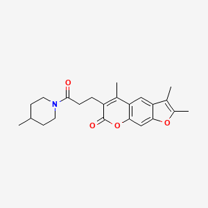 2,3,5-trimethyl-6-[3-(4-methylpiperidin-1-yl)-3-oxopropyl]-7H-furo[3,2-g]chromen-7-one