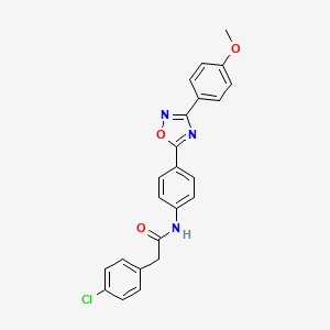 molecular formula C23H18ClN3O3 B11301022 2-(4-chlorophenyl)-N-{4-[3-(4-methoxyphenyl)-1,2,4-oxadiazol-5-yl]phenyl}acetamide 