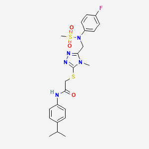 2-[(5-{[(4-fluorophenyl)(methylsulfonyl)amino]methyl}-4-methyl-4H-1,2,4-triazol-3-yl)sulfanyl]-N-[4-(propan-2-yl)phenyl]acetamide