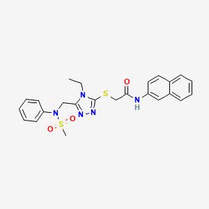 2-[(4-ethyl-5-{[(methylsulfonyl)(phenyl)amino]methyl}-4H-1,2,4-triazol-3-yl)sulfanyl]-N-(naphthalen-2-yl)acetamide