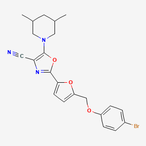 2-{5-[(4-Bromophenoxy)methyl]furan-2-yl}-5-(3,5-dimethylpiperidin-1-yl)-1,3-oxazole-4-carbonitrile