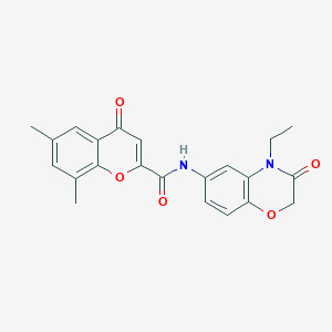 N-(4-ethyl-3-oxo-3,4-dihydro-2H-1,4-benzoxazin-6-yl)-6,8-dimethyl-4-oxo-4H-chromene-2-carboxamide