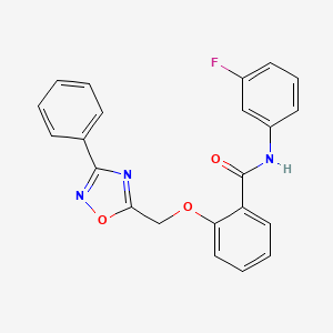 N-(3-fluorophenyl)-2-[(3-phenyl-1,2,4-oxadiazol-5-yl)methoxy]benzamide