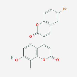 molecular formula C19H11BrO5 B11301112 8-Methyl-7-hydroxy-4-(6-bromo-2-oxochromen-3-yl)chromen-2-one 