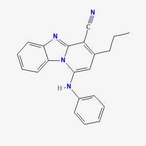 molecular formula C21H18N4 B11301130 1-(Phenylamino)-3-propylpyrido[1,2-a]benzimidazole-4-carbonitrile 