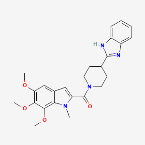 molecular formula C25H28N4O4 B11301134 [4-(1H-benzimidazol-2-yl)piperidin-1-yl](5,6,7-trimethoxy-1-methyl-1H-indol-2-yl)methanone 