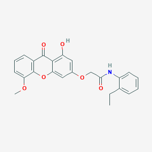 N-(2-ethylphenyl)-2-[(1-hydroxy-5-methoxy-9-oxo-9H-xanthen-3-yl)oxy]acetamide