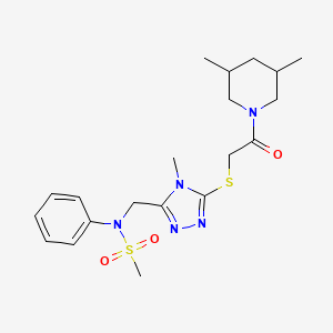 N-[(5-{[2-(3,5-dimethylpiperidin-1-yl)-2-oxoethyl]sulfanyl}-4-methyl-4H-1,2,4-triazol-3-yl)methyl]-N-phenylmethanesulfonamide