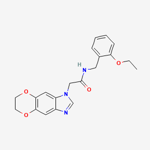 molecular formula C20H21N3O4 B11301165 2-(6,7-dihydro-1H-[1,4]dioxino[2,3-f]benzimidazol-1-yl)-N-(2-ethoxybenzyl)acetamide 