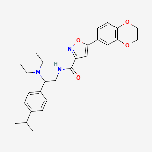 N-[2-(Diethylamino)-2-[4-(propan-2-YL)phenyl]ethyl]-5-(2,3-dihydro-1,4-benzodioxin-6-YL)-1,2-oxazole-3-carboxamide