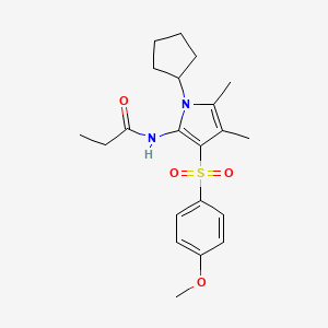 N-{1-cyclopentyl-3-[(4-methoxyphenyl)sulfonyl]-4,5-dimethyl-1H-pyrrol-2-yl}propanamide