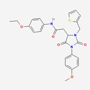 molecular formula C25H25N3O5S B11301177 N-(4-ethoxyphenyl)-2-[1-(4-methoxyphenyl)-2,5-dioxo-3-(thiophen-2-ylmethyl)imidazolidin-4-yl]acetamide 