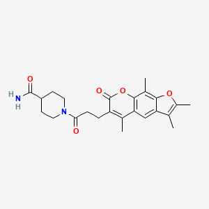 1-[3-(2,3,5,9-tetramethyl-7-oxo-7H-furo[3,2-g]chromen-6-yl)propanoyl]piperidine-4-carboxamide