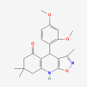 molecular formula C21H24N2O4 B11301210 4-(2,4-Dimethoxyphenyl)-3,7,7-trimethyl-4,6,7,8-tetrahydro[1,2]oxazolo[5,4-b]quinolin-5-ol 