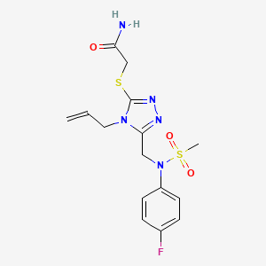 2-{[5-{[(4-fluorophenyl)(methylsulfonyl)amino]methyl}-4-(prop-2-en-1-yl)-4H-1,2,4-triazol-3-yl]sulfanyl}acetamide