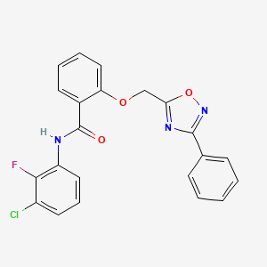 N-(3-chloro-2-fluorophenyl)-2-[(3-phenyl-1,2,4-oxadiazol-5-yl)methoxy]benzamide