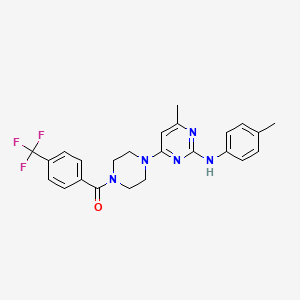 4-methyl-N-(4-methylphenyl)-6-{4-[4-(trifluoromethyl)benzoyl]piperazin-1-yl}pyrimidin-2-amine