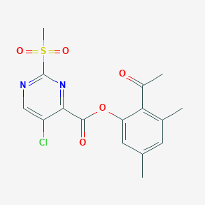 2-Acetyl-3,5-dimethylphenyl 5-chloro-2-(methylsulfonyl)pyrimidine-4-carboxylate