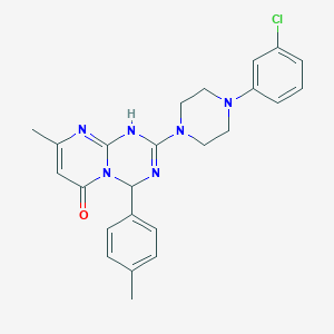 2-[4-(3-chlorophenyl)piperazin-1-yl]-8-methyl-4-(4-methylphenyl)-1,4-dihydro-6H-pyrimido[1,2-a][1,3,5]triazin-6-one