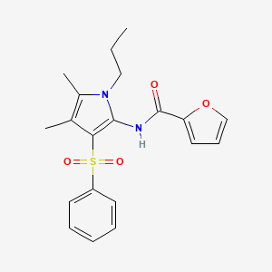 molecular formula C20H22N2O4S B11301326 N-[4,5-dimethyl-3-(phenylsulfonyl)-1-propyl-1H-pyrrol-2-yl]furan-2-carboxamide 