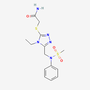 2-[(4-ethyl-5-{[(methylsulfonyl)(phenyl)amino]methyl}-4H-1,2,4-triazol-3-yl)sulfanyl]acetamide