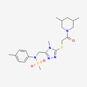 N-[(5-{[2-(3,5-dimethylpiperidin-1-yl)-2-oxoethyl]sulfanyl}-4-methyl-4H-1,2,4-triazol-3-yl)methyl]-N-(4-methylphenyl)methanesulfonamide