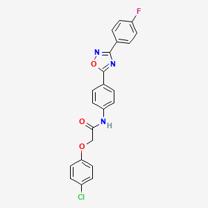 2-(4-chlorophenoxy)-N-{4-[3-(4-fluorophenyl)-1,2,4-oxadiazol-5-yl]phenyl}acetamide